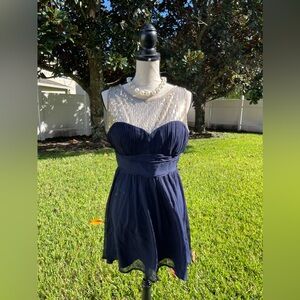 Elegant Navy Blue Prom Dress